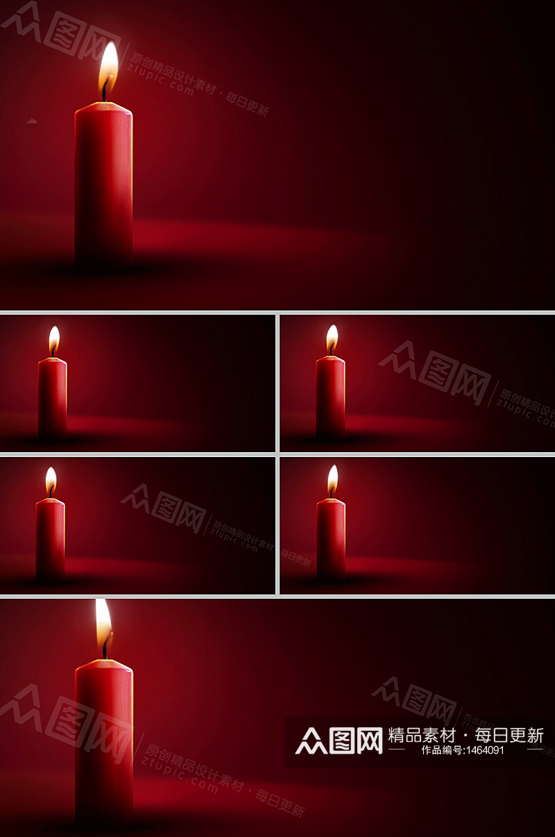 燃烧的红色蜡烛温馨浪漫背景视频素材素材