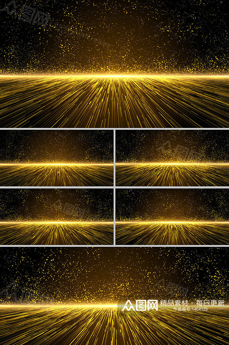 大气金色光线汇聚粒子升空年会背景视频素材素材