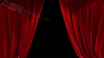 三维红色花纹舞台幕布窗帘动画视频素材-众图网