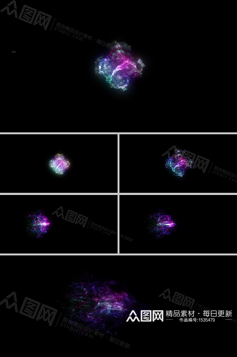 多彩能量爆炸冲击粒子逃逸释放视频素材素材