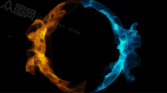 冰与火环形扰动烟尘粒子动态背景视频素材-众图网