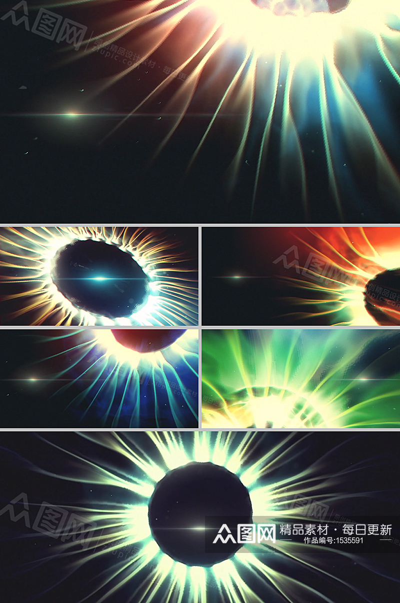 时光隧道光环型背景标题展示年会视频模板素材