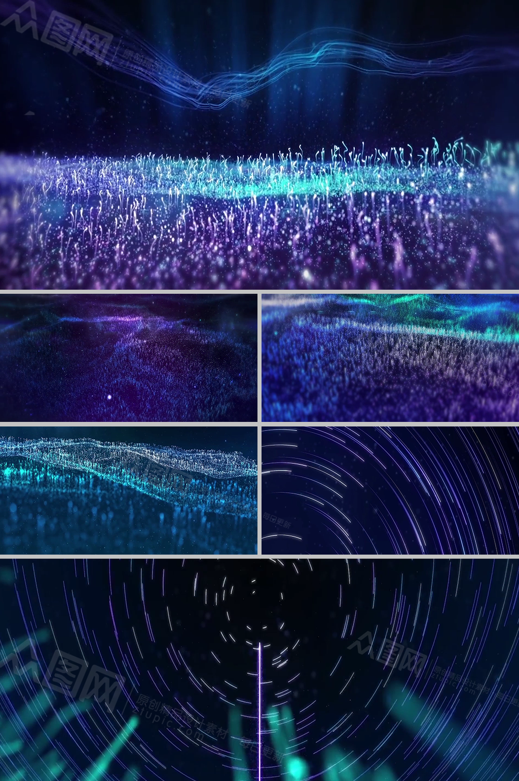 唯美梦幻粒子丛空间动态背景视频素材素材