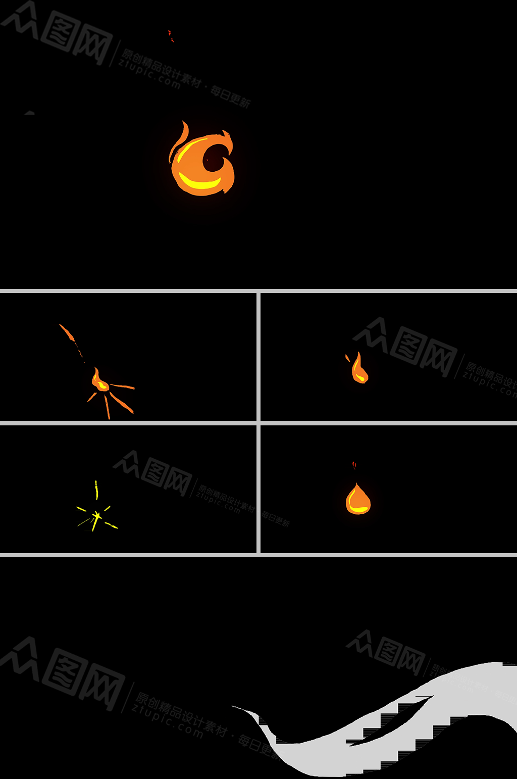火星点燃水滴形火焰熄灭动画视频素材素材