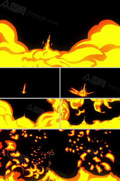 火焰喷射地面涌动大股火流动画视频素材