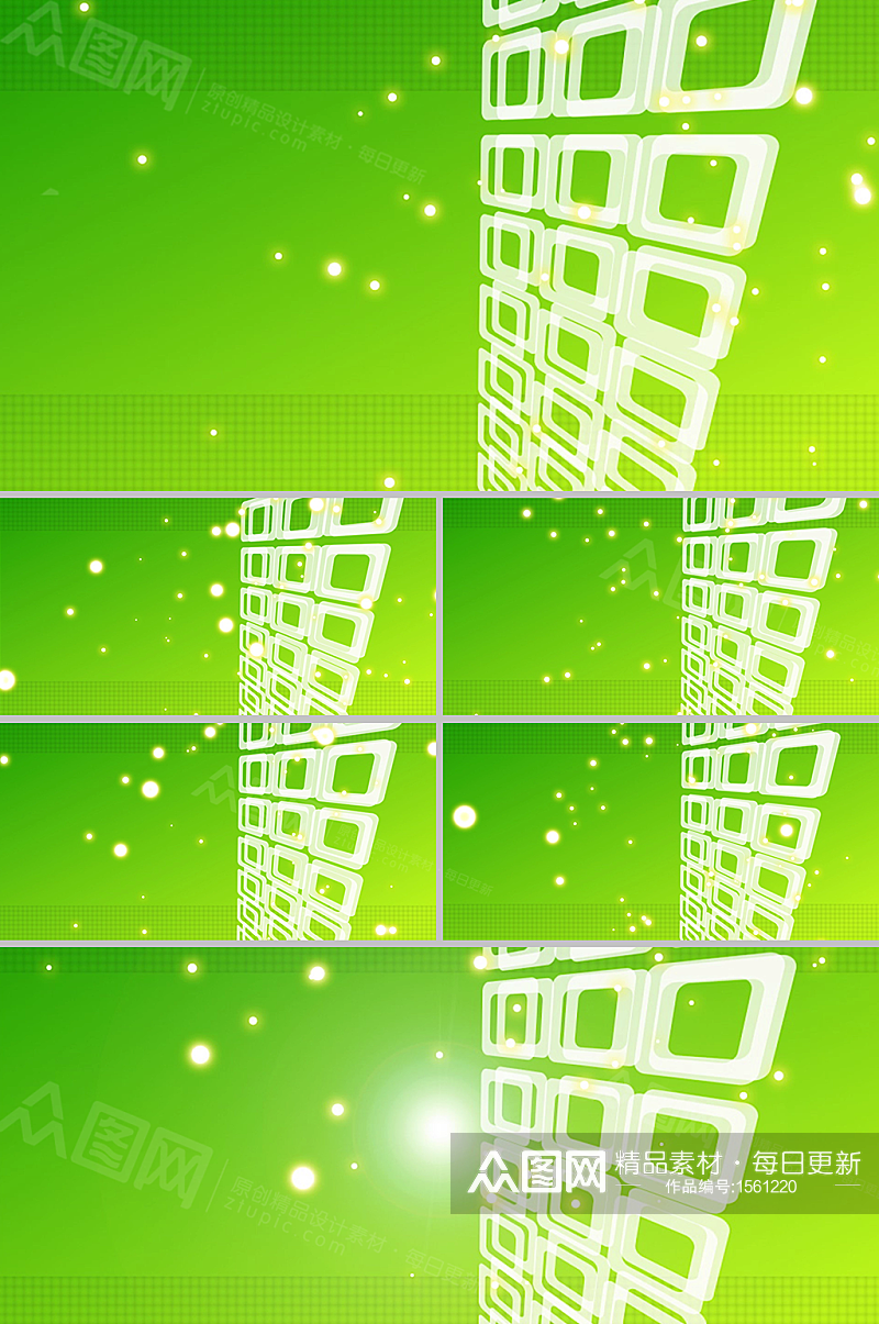 绿色矩阵阵列运动条带粒子商务背景视频素材素材