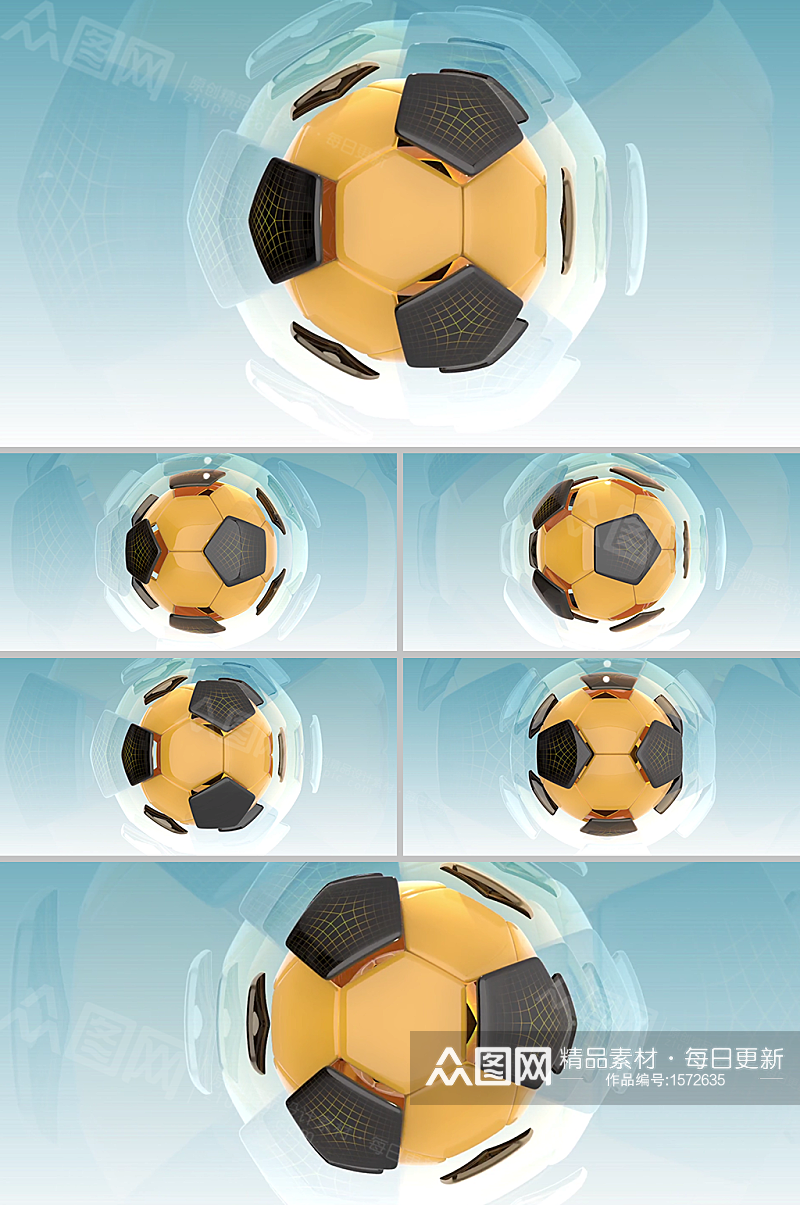 多重曝光叠影科技感足球背景视频素材素材