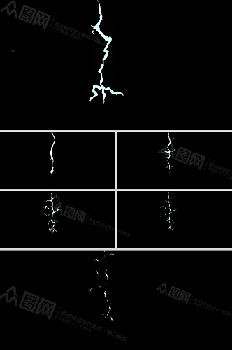 主干闪电劈击分支卡通动画视频素材