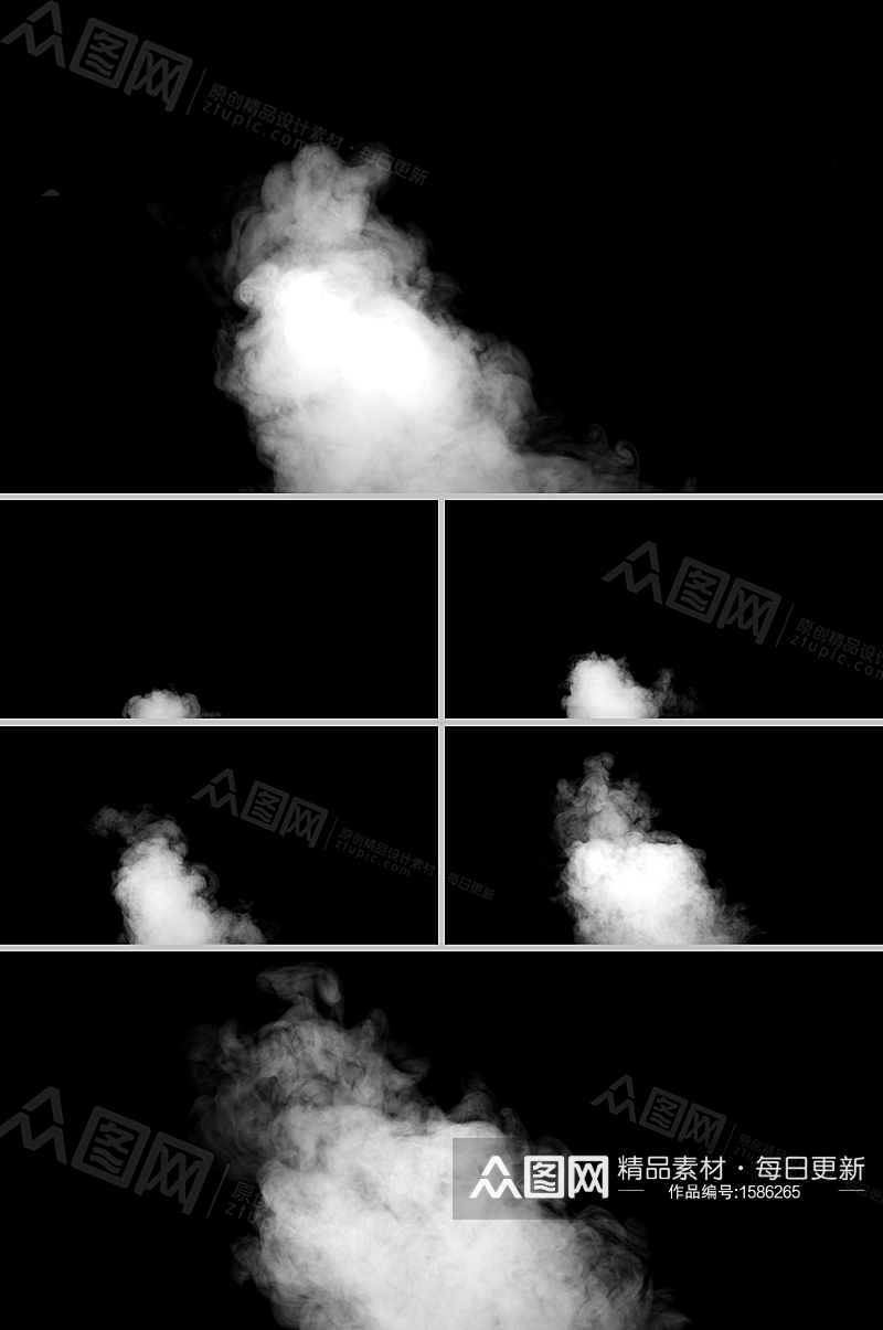 大股白烟缓缓上升影视烟雾视频素材素材