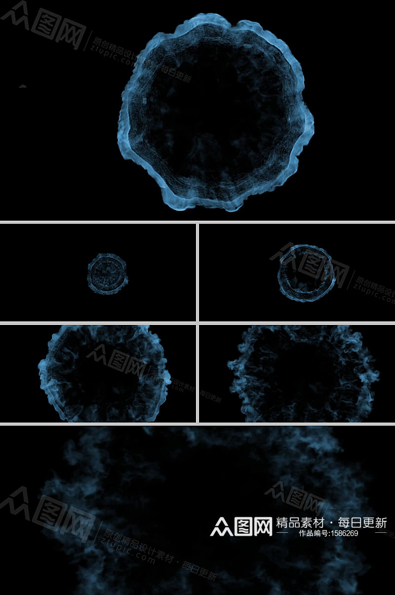 中心辐散能量冲击波烟尘粒子视频素材素材