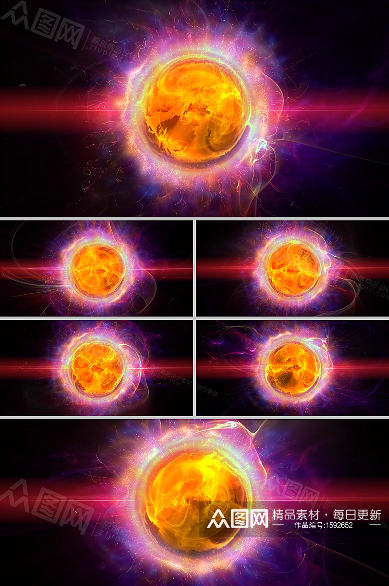 魔幻炫彩能量光球粒子释放背景视频素材素材