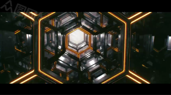 蜂窝状结构科技隧道穿梭背景视频素材-众图网