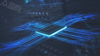 蓝色粒子未来科技芯片logo演绎视频-众图网