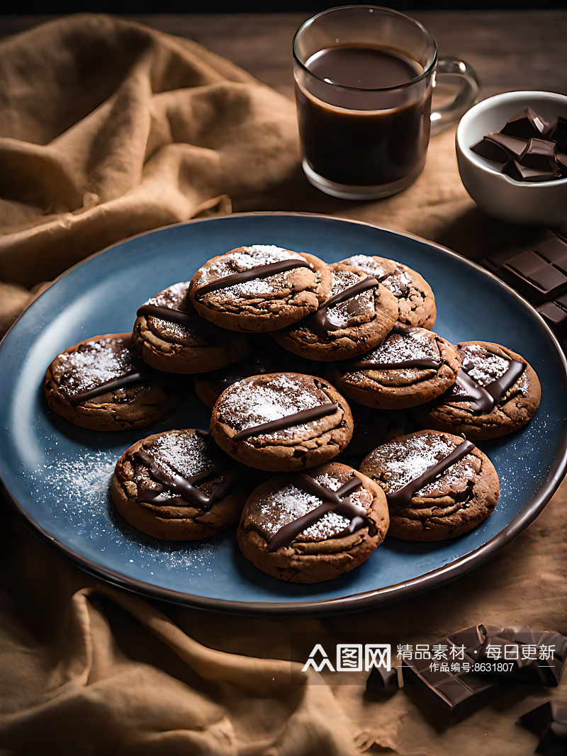 摄影风巧克力饼干AI数字艺术素材