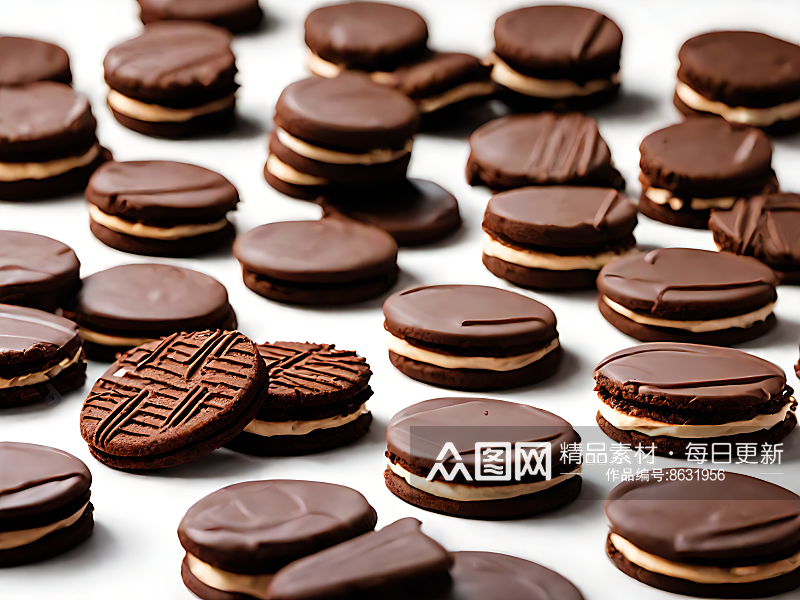 AI数字艺术摄影风巧克力饼干素材