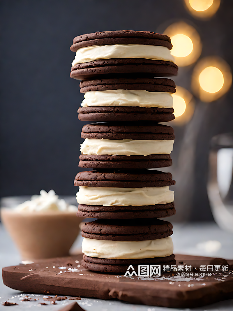 摄影风巧克力饼干AI数字艺术素材