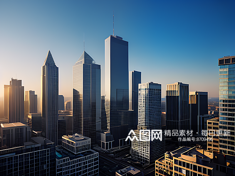 AI数字艺术摄影风现代高楼大厦素材