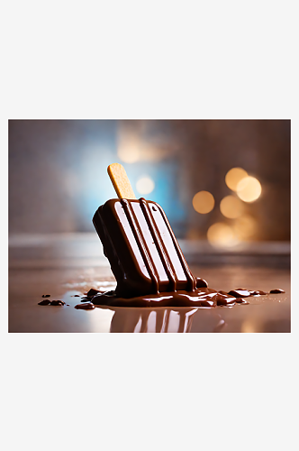 摄影风巧克力冰棍AI数字艺术