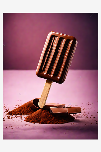 摄影风巧克力冰棍AI数字艺术