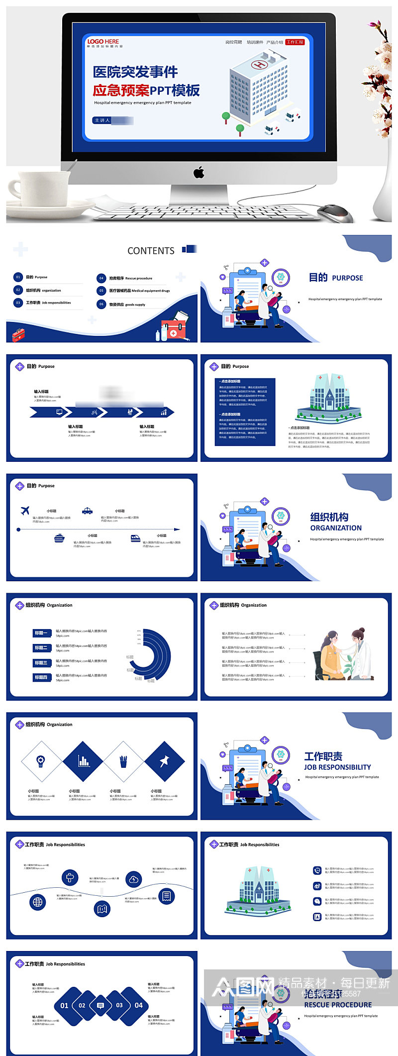 医院突发事件应急预案PPT模板素材