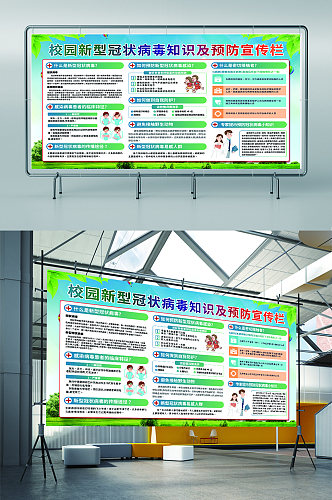 校园防控疫情知识点宣传栏展板