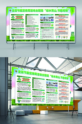 节能宣传教育知识点环保海报展板设计