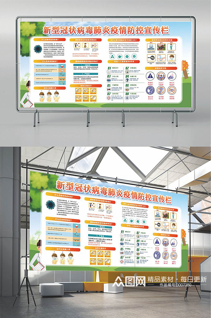 新型冠状病毒肺炎疫情防控宣传栏素材