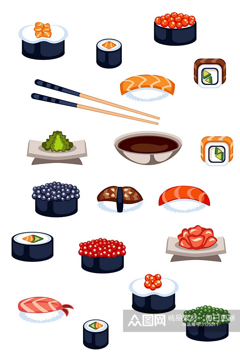 日式美食寿司矢量图素材