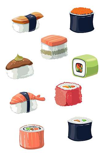 日式寿司美食矢量图
