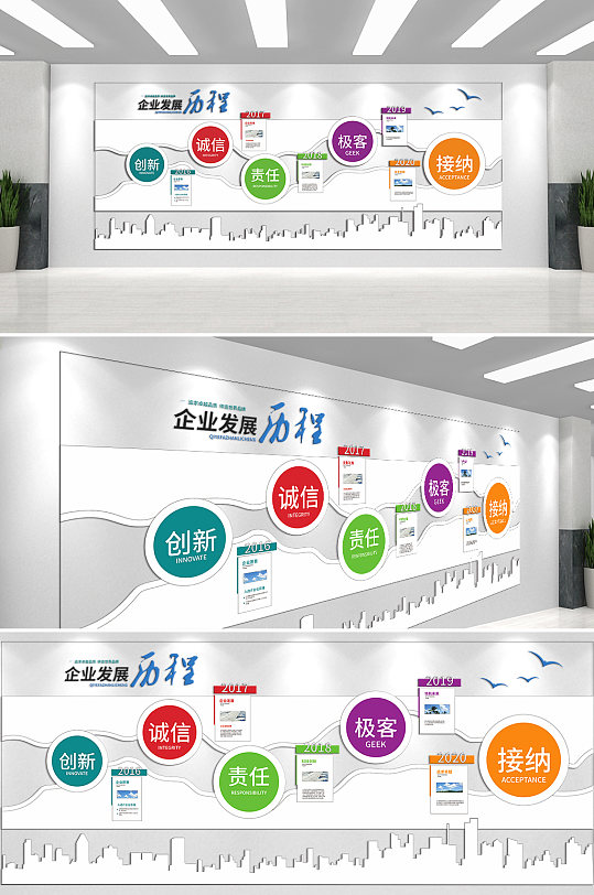 企业发展历程企业文化墙-众图网