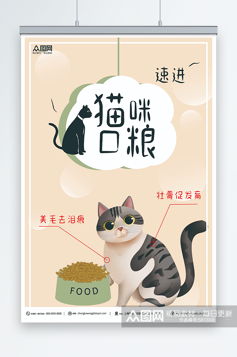 宠物店猫粮促销宣传海报素材