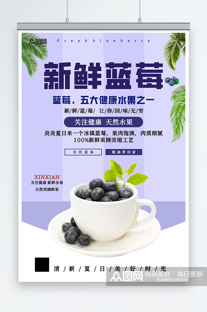 蓝莓水果店图片海报素材