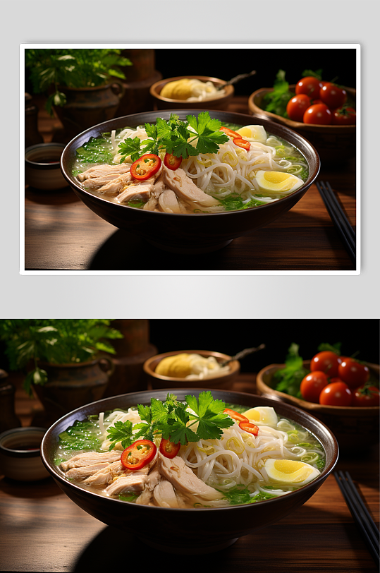 餐厅美食鸡丝面创意美食摄影图