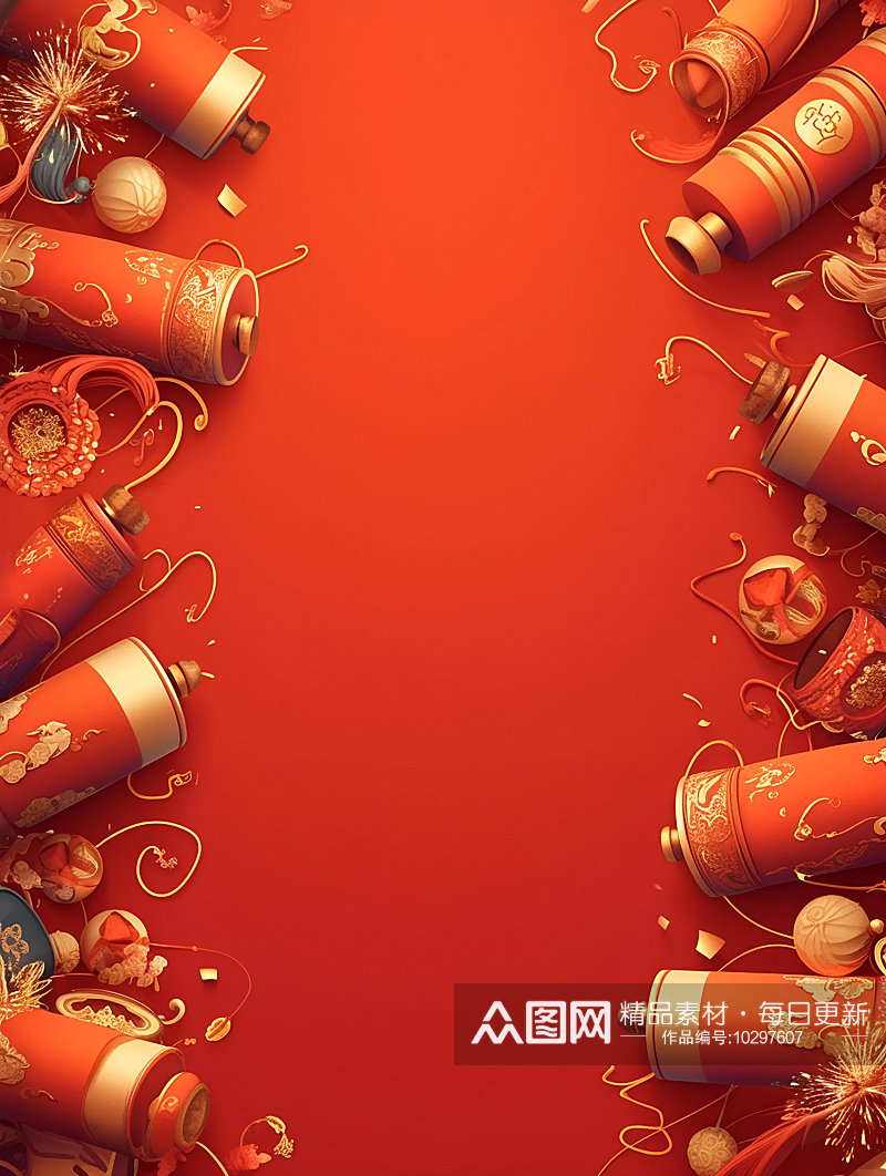 中国风新年鞭炮喜庆背景素材