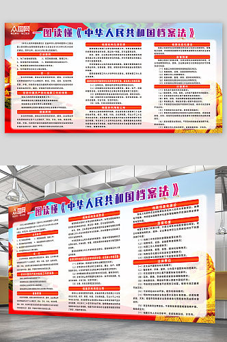 中华人民共和国档案法党建展板宣传栏