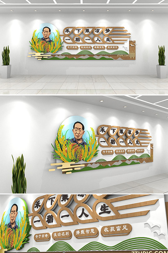 禾下乘凉梦一稻一人生纪念袁隆平名言文化墙