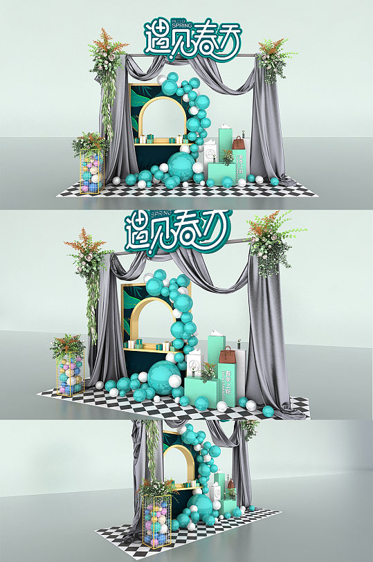 春季时尚遇见春天春季美陈-众图网