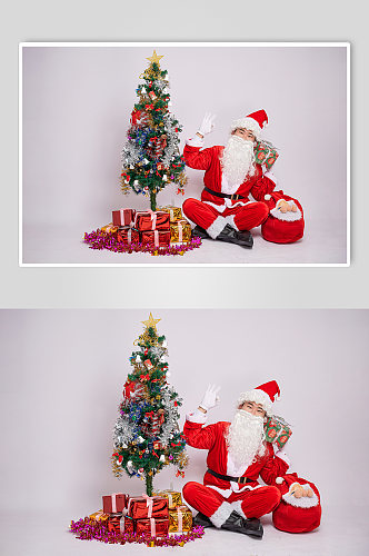 圣诞节圣诞老人OK手势人物摄影图