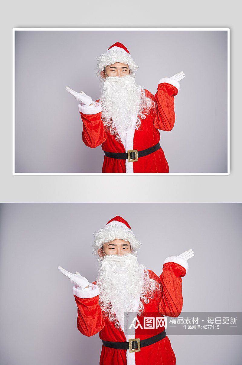 圣诞节可爱微笑圣诞老人人物摄影图素材