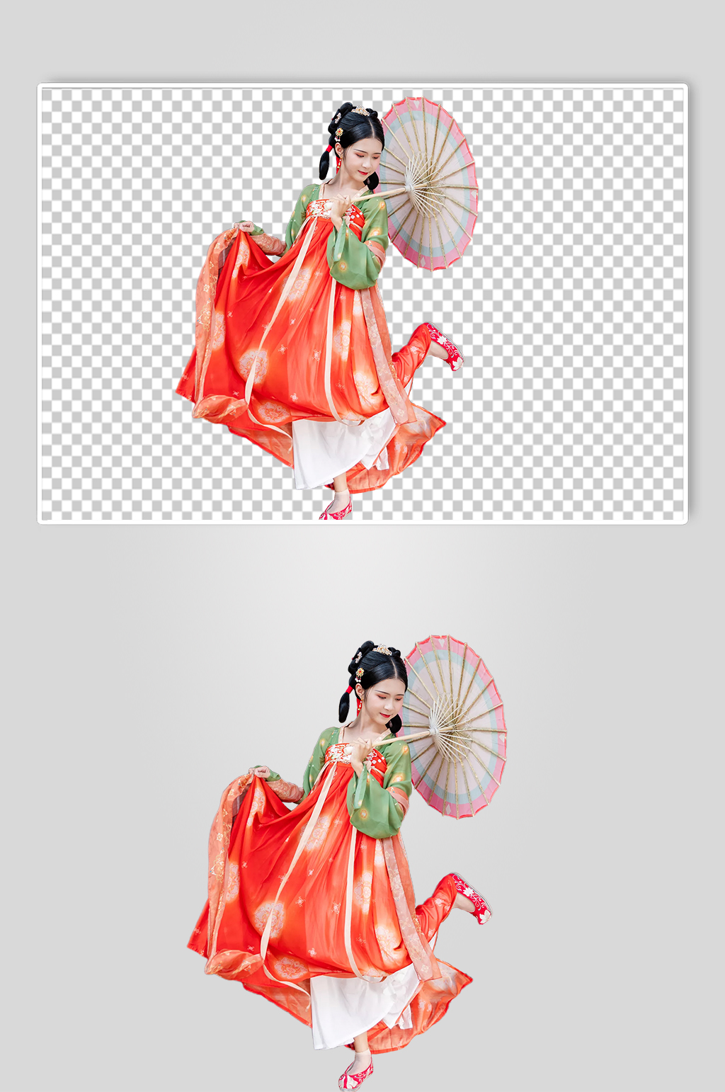 可爱古装汉服女性人物撑伞png摄影图素材