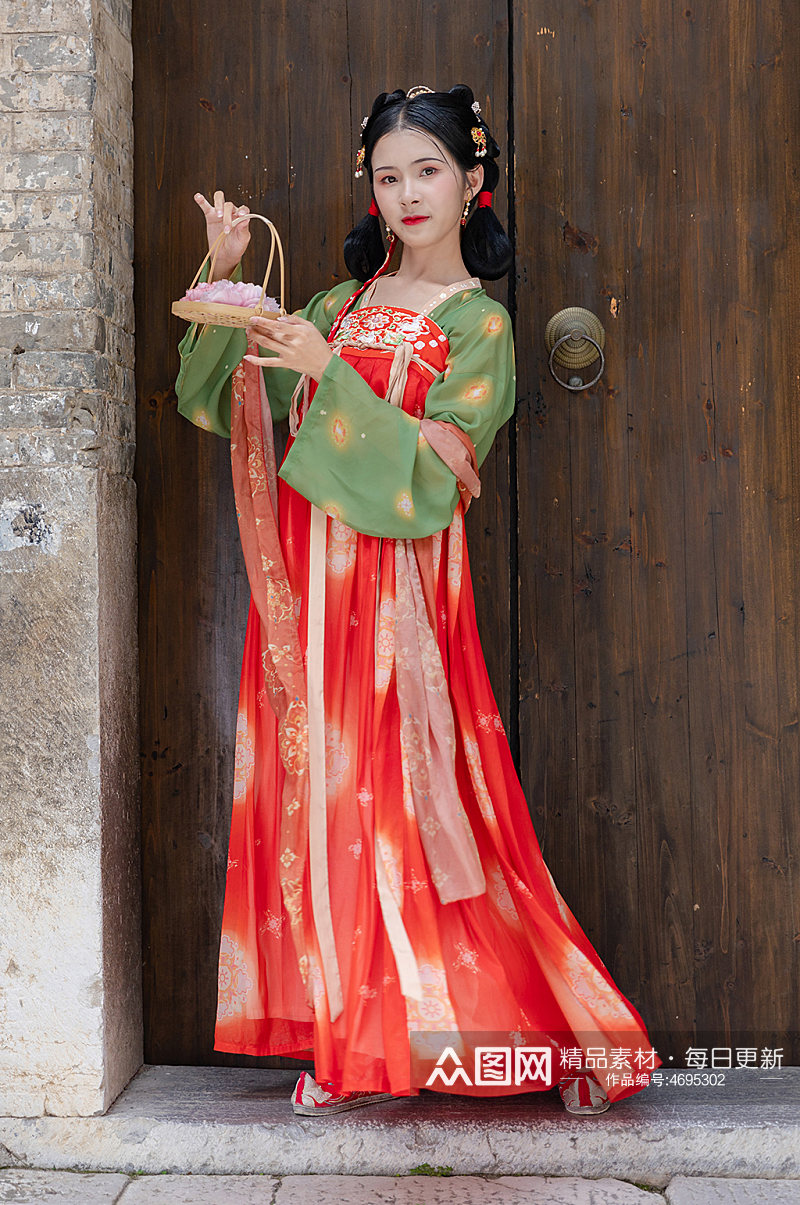 中国风唐宫夜宴汉服女性人物精修摄影图素材