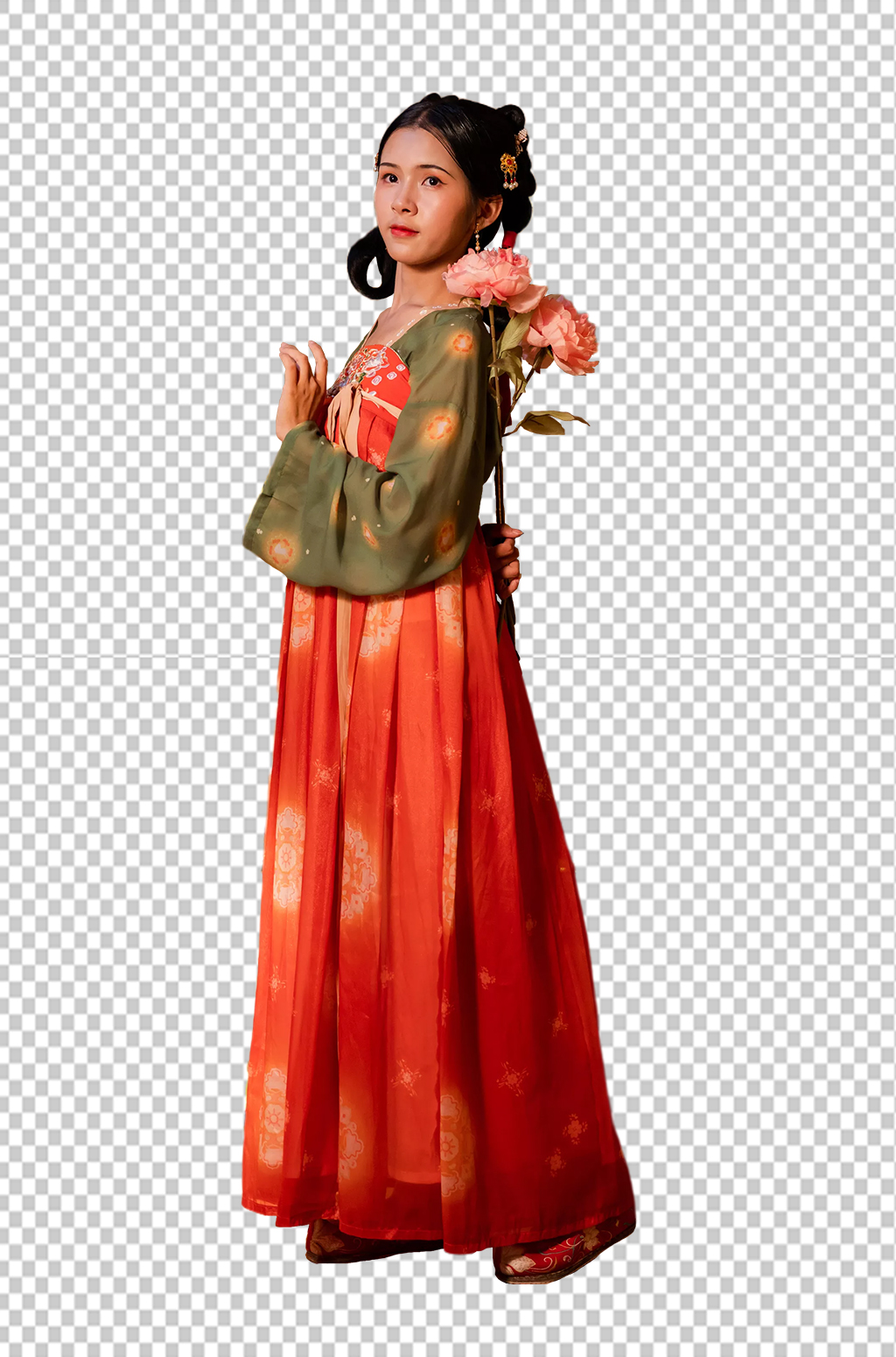 唐宫夜宴汉服女性人物牡丹免抠png摄影图素材