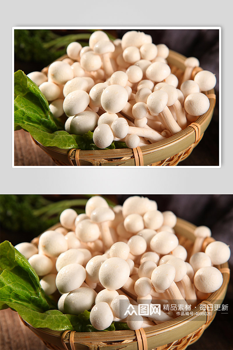 美味白玉菇火锅美食菜品摄影图片素材
