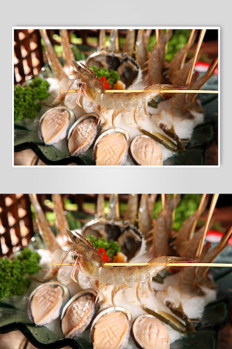 青蟹海鲜拼盘火锅美食菜品摄影图片