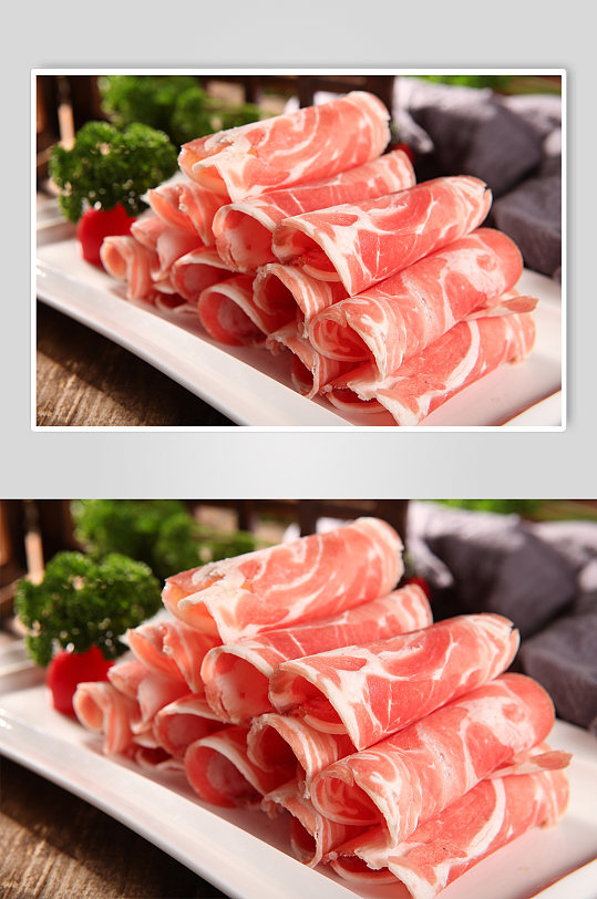 涮羔羊肉火锅美食菜品摄影图片