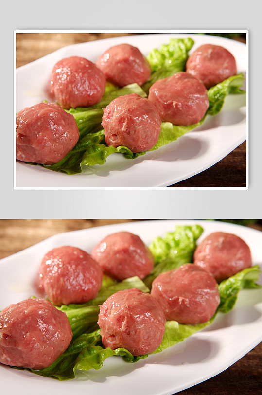 鲜香自制牛肉丸美食菜品摄影图片