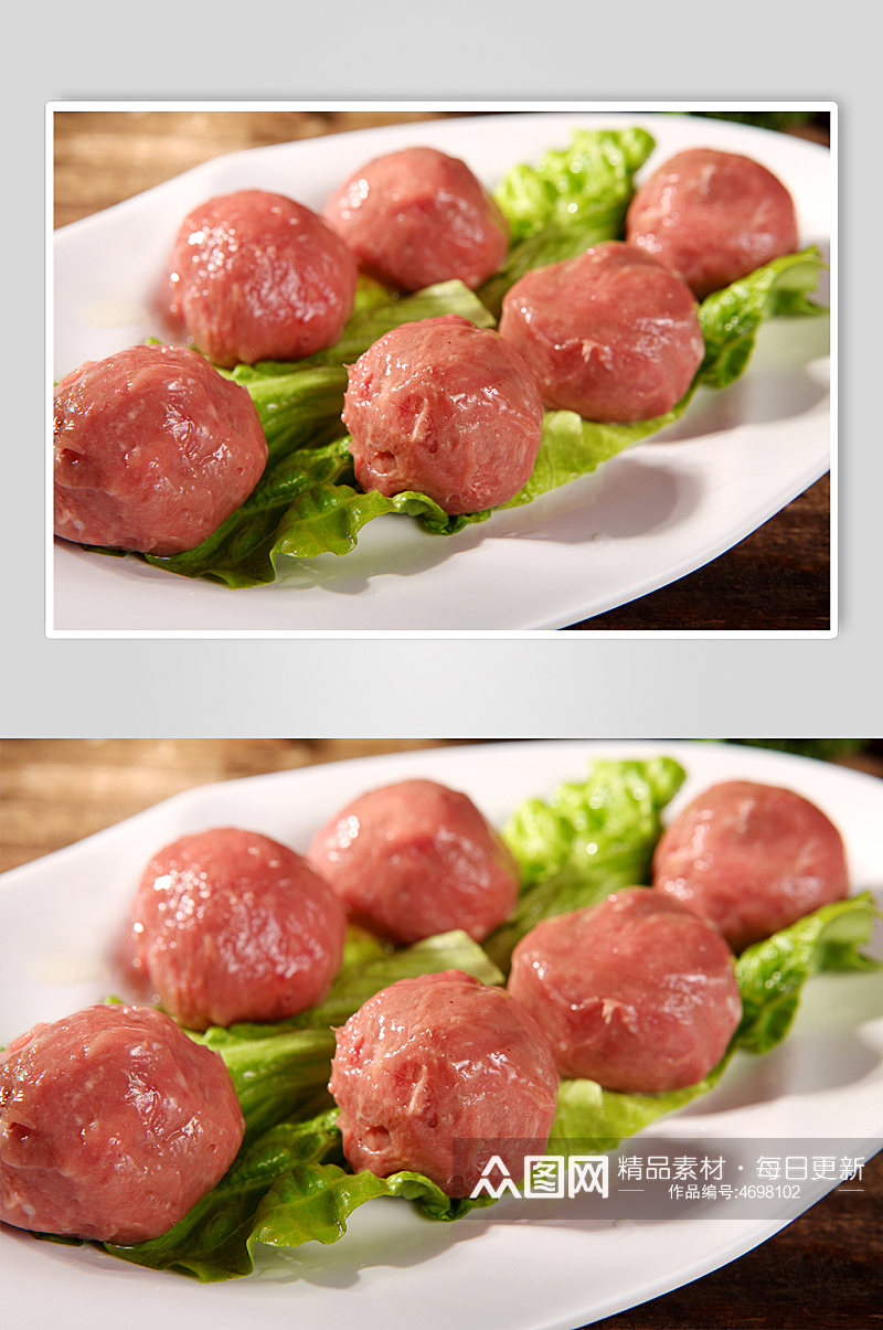 鲜香自制牛肉丸美食菜品摄影图片素材