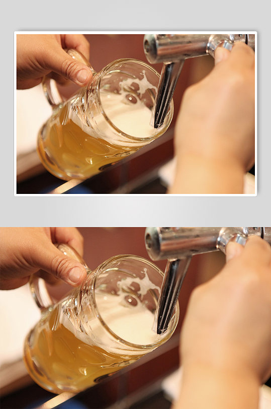 酒桶酒吧装满啤酒杯餐厅摄影图片