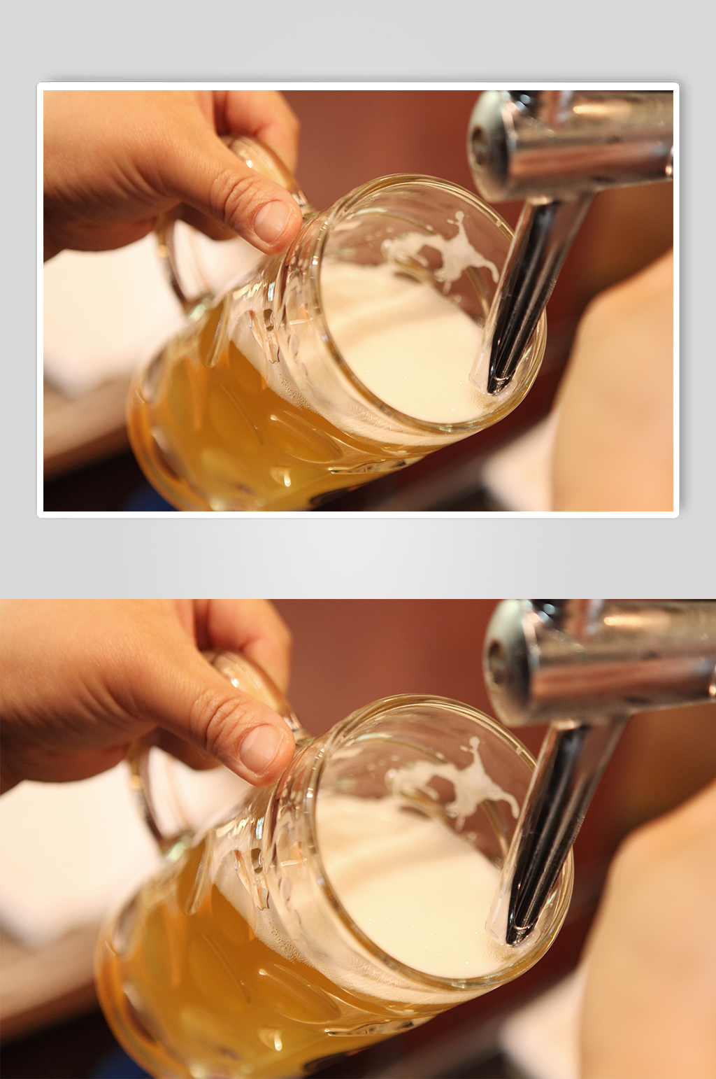 酒吧吧台酒桶装满啤酒杯子餐厅摄影图片素材