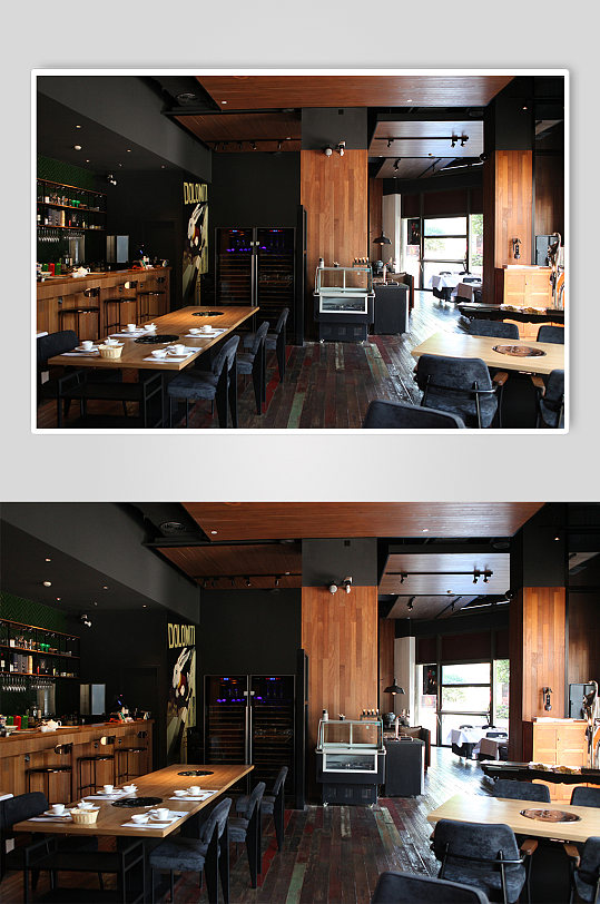 高端黑色餐饮店商业餐厅摄影图片-众图网